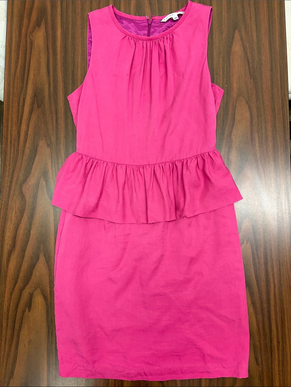 Trina Turk Hot Pink Sleeveless Peplum Mini Dress